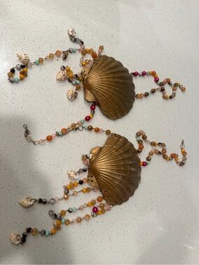 Gold Shell Bra with beads